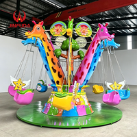 Manège Rotatif en Forme de Girafe pour Enfants, Équipement d'Amusement, Vente Directe, Chaise Volante Rotative pour Enfants 12 Places à Vendre