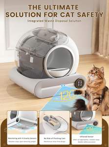 Robot de actualización 2025, caja de arena de autolimpieza automática, <span class=keywords><strong>Extra</strong></span> grande, 65L, 9L para múltiples gatos, características de esterilización de iones negativos - Product Image 3