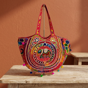 Bolso de hombro vintage con bordado floral, forro de algodón, cierre de cremallera, bolso grande para mujer, para bodas, fiestas y viajes. - Product Image 3