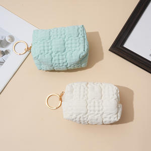 กระเป๋าใส่ของอเนกประสงค์ Waffle Zero Wallet สำหรับเด็กผู้หญิง สีพื้นเรียบง่าย ทันสมัย ขนาดเล็ก ใส่หูฟัง<span class=keywords><strong>ได้</strong></span> ใช้เป็นกระ<span class=keywords><strong>เป๋า</strong></span>อาบน้ำ<span class=keywords><strong>ได้</strong></span> ทำจากผ้าขนเป็ด เหมาะสำหรับการเดินทาง - Product Image 2