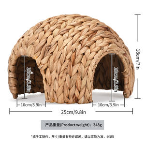 Natural tejido a mano Cattail Stem Camas <span class=keywords><strong>para</strong></span> mascotas Pasaje de escape de animales pequeños <span class=keywords><strong>para</strong></span> hámsters Osos de seda dorada Erizos-Transpirable - Product Image 3