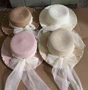 <span class=keywords><strong>หมวก</strong></span>ฟางสำหรับวันหยุดฤดูร้อนของผู้หญิงประดับด้วยไข่มุกเปลือกหอยมีตัวอักษรต้นมะพร้าวปักลายสับปะรดหมวกฟลอปปี้ - Product Image 3