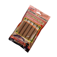 Sacs à cigares jetables OPP/PE de qualité alimentaire thermoscellables imprimés en gravure avec fermeture éclair, humidor de voyage 5 pièces avec humidificateur en éponge