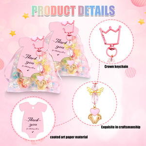 Crown Crystal Baby Keychain Newborn Shower & Christening Gift <b>Princess</b> Prince Keepsake for Welcome Party Elegant Baby Souvenir - Product Image 5