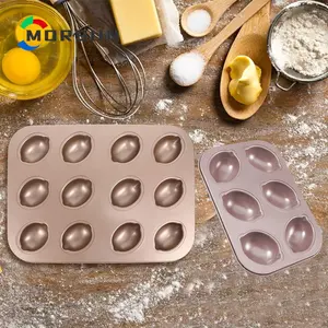 MorSun 12 boşluk yapışmaz limon şeklinde çörek kek tava fırın pişirme için Bakeware
