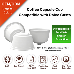 Capsule de café jetable vide, intérieur en film aluminium laminé 2 plis et tissu non tissé pour <span class=keywords><strong>Dolce</strong></span> <span class=keywords><strong>Gusto</strong></span> - Product Image 1