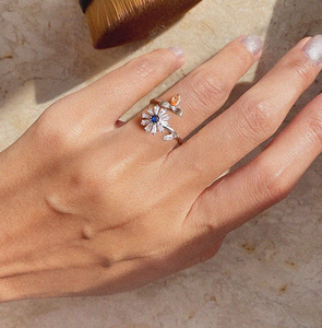 <span class=keywords><strong>Bague</strong></span> d'abeille en Zircon pour filles, anneau rotatif pour enfants, succion marguerite, amusant, pour l'anxiété - Product Image 5