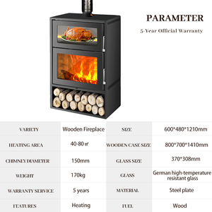 Cheminée à <span class=keywords><strong>bois</strong></span> en acier, poêle à <span class=keywords><strong>bois</strong></span>, four de chauffage intérieur, cuisinière, brûleur de bûches, rangement de <span class=keywords><strong>bois</strong></span> de chauffage pour villa et salon - Product Image 5
