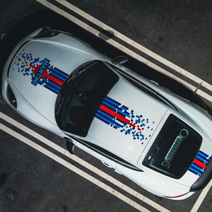 Autocollants de course pour capot de voiture, <span class=keywords><strong>Film</strong></span> Transparent en vinyle UV, pour Porsche <span class=keywords><strong>911</strong></span> 917LH 918 970 Panamera, accessoires de voiture - Product Image 4