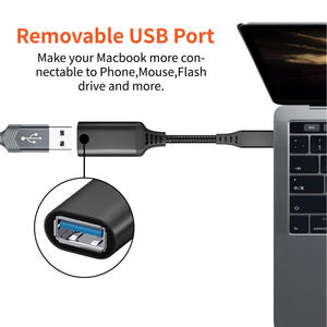 Adaptador <span class=keywords><strong>Otg</strong></span> 3,0 trenzado de nailon 0,2 m Transferencia DE DATOS 5gbps USB <span class=keywords><strong>Otg</strong></span> macho a tipo C adaptador hembra convertidor tipo-C 20cm - Product Image 4