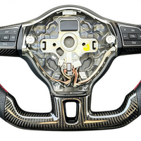 Volant en cuir personnalisé avec fibre de carbone et marque de centre rouge pour Volkswagen VW Golf 6 Golf 7 Passat CC Polo Tiguan Touareg MK6