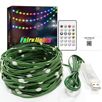 Nuevas Luces LED Mágicas de Alambre de Cuero IP65 5V USB para Navidad, Luces de Cadena LED RGBIC Inteligentes con Control Remoto y por Aplicación