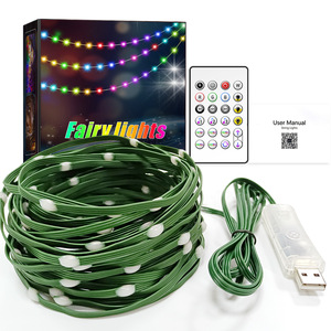 Nouvelles guirlandes lumineuses LED magiques en cuir, fil métallique, IP65, 5V USB, pour Noël, contrôlables par application intelligente et télécommande, RGBIC - Product Image 5