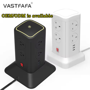 Vastfafa - سلك تمديد برجي منزلي, 8 مآخذ تيار متردد، 6 منافذ USB، شريط طاقة واقي من زيادة التيار الرأسي - Product Image 1