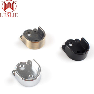 Soporte de pared para barra de ropa, soporte de tubo redondo, cromado, resistente al óxido, herrajes para muebles - Product Image 5