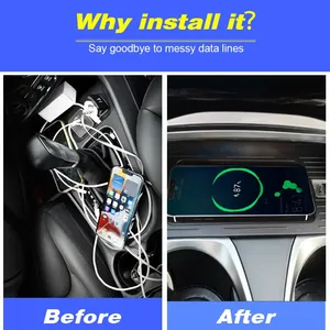 Caricatore Wireless per Auto <span class=keywords><strong>BMW</strong></span> Serie 7 G11 G12, Accessori, Piastra di Ricarica Rapida, Adattatore per Accendisigari 12-24V, Modifica Interna - Product Image 2