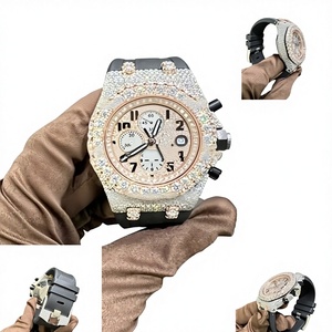 Reloj Mecánico Automático de Lujo Estilo Hip Hop con Incrustaciones de Diamantes, Acero Inoxidable 316L, Esfera de Cristal Moissanite VVS, Resistente al Agua 10 Bar para Hombre - Product Image 1