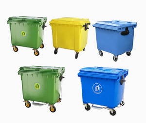 660L/1100L عجلات متنقلة في الهواء الطلق سلة مهملات عامة صندوق قمامة اسطوانة مزدوجة سلة مهملات وإعادة تدوير - Product Image 2