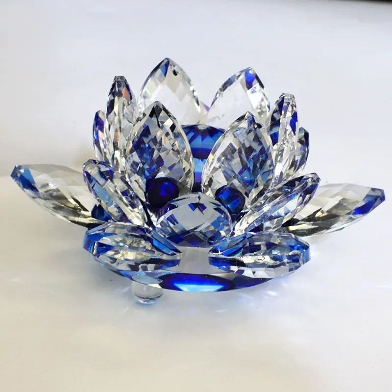 Honra de cristal de vidro flor de cristal, terrário transparente flor de vidro vela suporte de cristal flor com topo