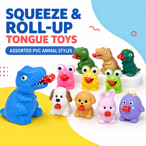 Jouets à presser enroulables, figurines d'animaux variées (dinosaures et grenouilles) pour cadeaux de fête et programmes de cadeaux originaux - Product Image 1