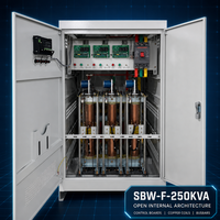 Stabilisateur de tension triphasé à régulation indépendante SBW-F-250KVA, tension d'entrée 280-480V, tension de sortie 380V, 415V et 440V