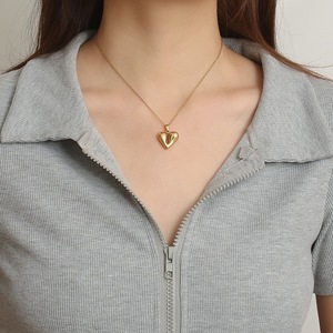 Collar de Acero Inoxidable Dorado, Joyería Personalizada, Collar con <span class=keywords><strong>Cadena</strong></span> <span class=keywords><strong>Cubana</strong></span> para Mujer - Product Image 2