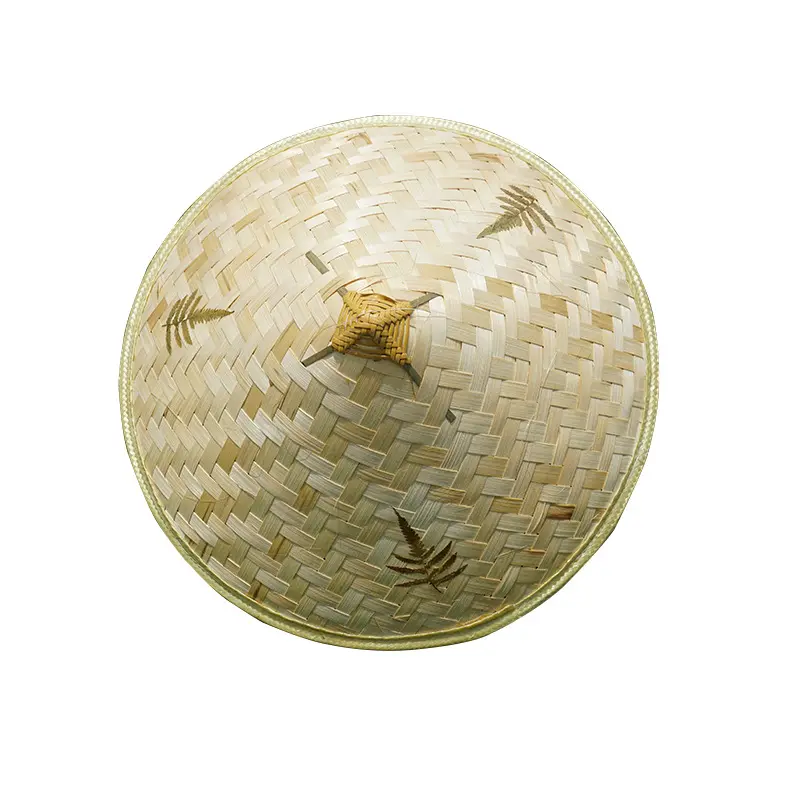 Акция Китайская Шляпа От Солнца Экологически чистая бамбуковая соломенная рисовая шляпа ручной работы с принтом Пляжная уличная детская соломенная шляпа