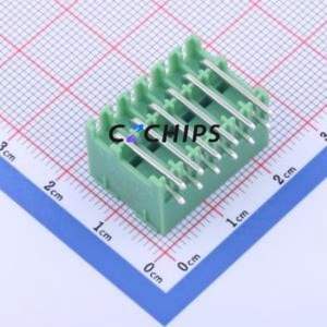 KF2EDGKRH-3.5-2*6P Plug-in Terminal Block Bent Lead Through Hole,P=3.5mm Board-to-Board / Socket - Closed 2x6P 3.5mm Green - Product Image 2