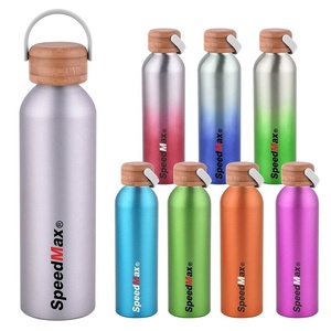 Venta caliente BPA libre con la naturaleza de la tapa de bambú de bebida de aluminio de botella de agua de deporte - Product Image 3