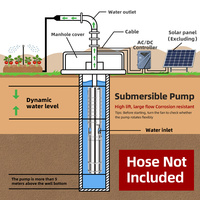 Pompe à eau solaire submersible à moteur DC avec impeller en acier inoxydable, contrôleur MPPT 150m, OEM 3HP 4HP 5HP