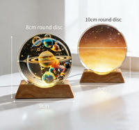 Vente en gros de médailles en verre gravées, ornements en cristal aérospatial lumineux imprimés en 3D avec couleur interne