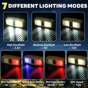 Petite lampe torche LED rechargeable multifonctionnelle EDC 10W à intensité variable, en ABS, pour la sécurité à vélo, la course à pied, mains libres, portable, à clipser - Product Image 3