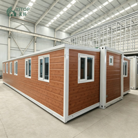 Case Modulari Antiuragano, Casa Container Espandibile 40ft CE SAA UL, Case Prefabbricate, Villa Moderna 5 Camere da Letto Personalizzabile