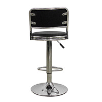 Tabouret de bar pivotant noir de luxe moderne, mobilier commercial pour café et bar à vin à domicile, structure métallique réglable, utilisation en cuisine, certifié SGS