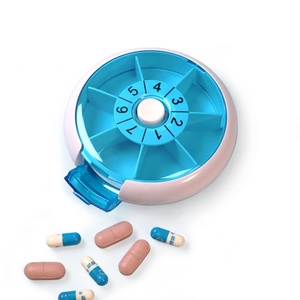 Boîte de rangement de pilules ronde portable 7 jours par semaine pour une gestion efficace des médicaments Boîte à pilules à capsules en plastique facile à ouvrir - Product Image 3