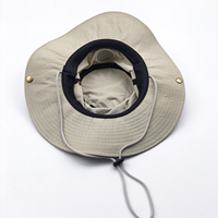 Chapeau Bob Personnalisé Brodé, Chapeau de Safari à Large Bord Anti-UV avec Sangle Mentonnière pour la Pêche, la Randonnée et le Camping