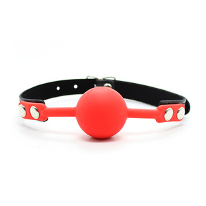 Cintura in morbida pelle bocca aperta bavaglio bondage sessuale palla in silicone schiavo fetish per coppie BDSM - Product Image 1