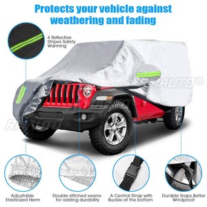 Housse de voiture universelle anti-UV, anti-poussière, imperméable, protection pour Jeep Wrangler 2 portes/4 portes JK JL CJ YJ TJ 1987-2019 - Product Image 2