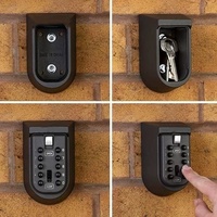 Boîte de sécurité murale en alliage d'aluminium avec clavier numérique, coffre-fort à 10 chiffres pour clés, idéal pour les maisons d'hôtes et les chantiers de construction