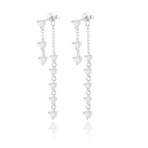 ROXI Fashion S925 <b>Sterling</b> <b>Silver</b> Ins Simple square Diamond Daily Matching <b>Hoop</b> Earrings - Product Image 2