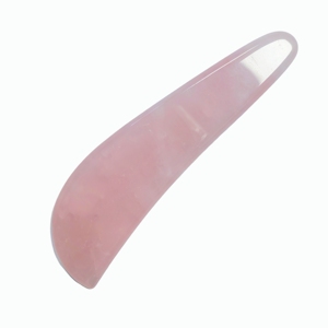 Outil Gua Sha en quartz rose naturel en forme de couteau, spatule lisse, planche à gratter pour l'acupression faciale et le massage corporel - Product Image 5