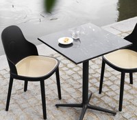 Table basse Brikley en HPL imperméable, surface solide, mobilier d'extérieur, design moderne et compact