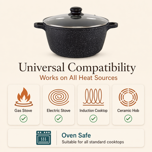 Chauffe-plat <span class=keywords><strong>en</strong></span> <span class=keywords><strong>fonte</strong></span> Aluminium Cuiseur vapeur Céramique Granit Pot à fond plat Batterie de cuisine <span class=keywords><strong>en</strong></span> métal Casserole <span class=keywords><strong>Couvercle</strong></span> <span class=keywords><strong>en</strong></span> <span class=keywords><strong>verre</strong></span> pour usage domestique - Product Image 5