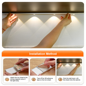Lumière sous-armoire à détecteur de mouvement, barre LED sans fil rechargeable par USB, adhésive, infrarouge, pour armoire, cuisine, comptoir, décoration nocturne - Product Image 4