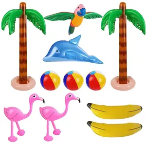 D04搞笑玩具火烈鸟饮料杯架户外水疗池配件水休息饮料浮动沙滩球香蕉棕榈三