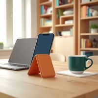 ISStapromo Cadeaux En Gros En Cuir Magnétique Portefeuille Téléphone Mobile Fente Pour Carte Titulaire Stand avec 2 Anneau En Métal Autocollants