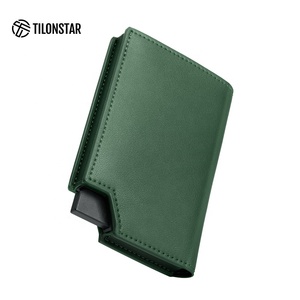 Portefeuille minimaliste en cuir RFID TILONSTAR TVC502, étui en aluminium unique pour cartes de crédit, avec fonction pop-out - Product Image 6