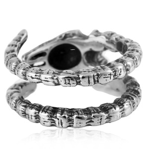 yunnique Men's <b>Titanium</b> Steel Animal Skull <b>Ring</b> Steel Color Adjustable Gift Jewelry - Product Image 3