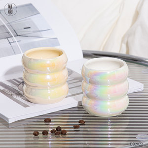 Porte-bougie en céramique TaoYang, cylindrique, DB2022, glaçure perlée, écologique, cadeau pour usage intérieur - Product Image 4