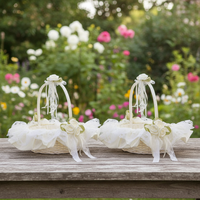 Vente en gros de panier de rangement nordique cercle de fleurs pour mariage européen fille plastique PP durable et écologique arc élégant romantique